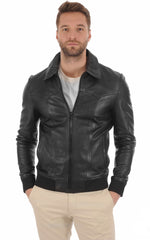 Men Genuine Leather Jacket MJ 50 SkinOutfit