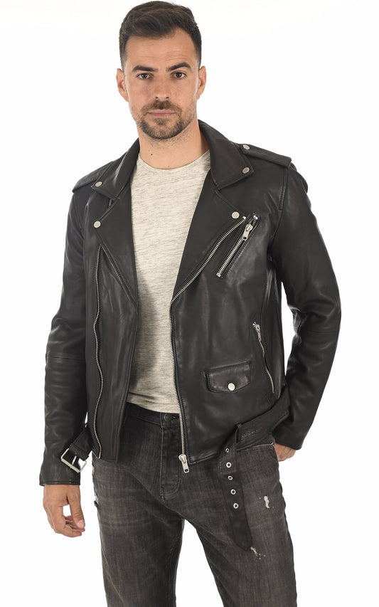 Men Genuine Leather Jacket MJ 54 SkinOutfit