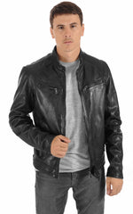 Men Genuine Leather Jacket MJ 62 SkinOutfit
