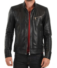 Chaqueta de piel de cordero auténtica para hombre MJ 63 