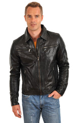 Men Genuine Leather Jacket MJ 64