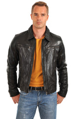 Men Genuine Leather Jacket MJ 64