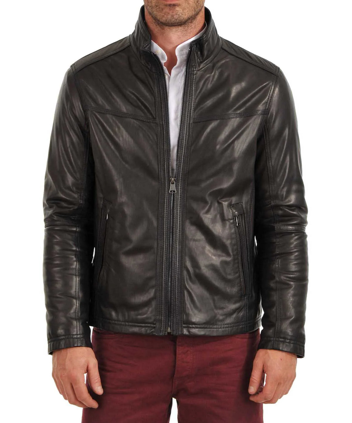 Men Lambskin Genuine Leather Jacket MJ 65
