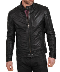 Chaqueta de piel de cordero auténtica para hombre MJ 70 