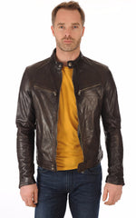 Men Genuine Leather Jacket MJ 78