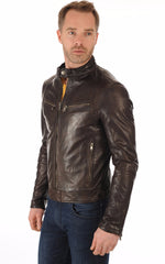 Men Genuine Leather Jacket MJ 78