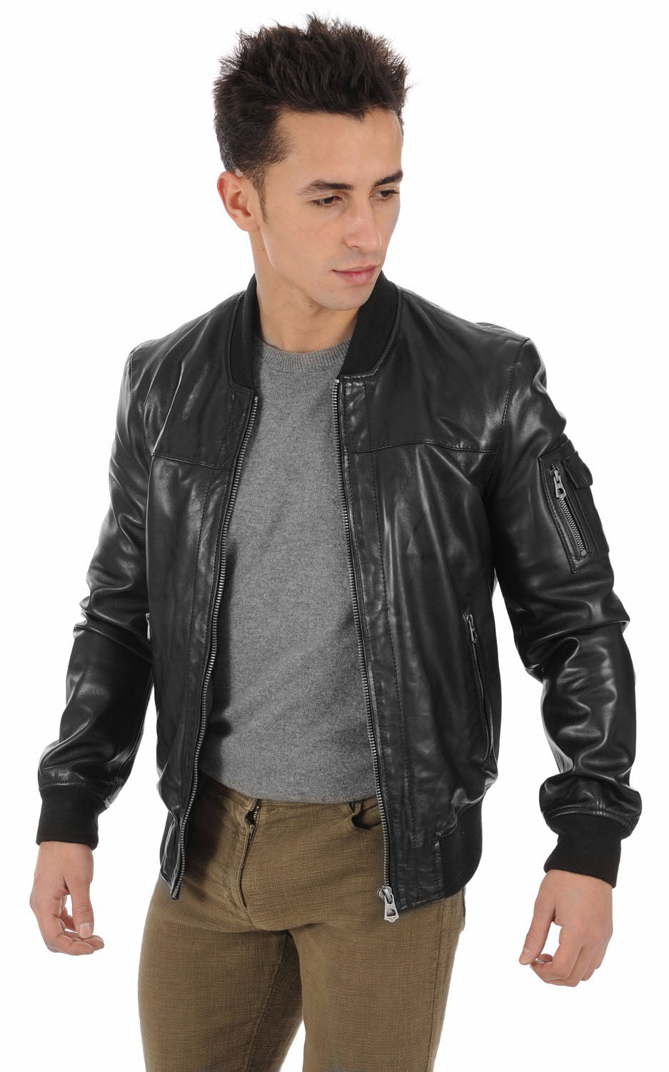 Men Genuine Leather Jacket MJ 80 SkinOutfit
