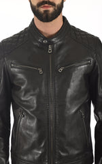 Men Genuine Leather Jacket MJ 83