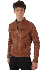Men Genuine Leather Jacket MJ 84