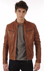 Men Genuine Leather Jacket MJ 84