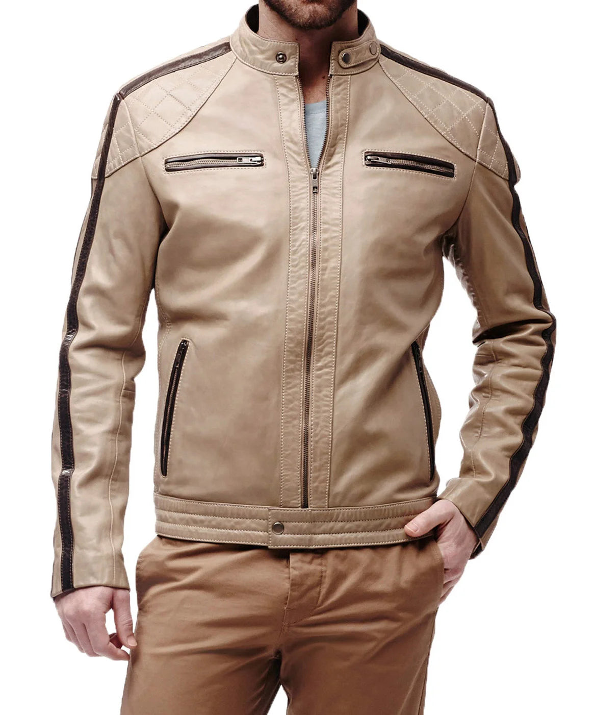 Men Lambskin Genuine Leather Jacket MJ 85