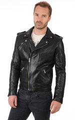 Men Genuine Leather Jacket MJ 85