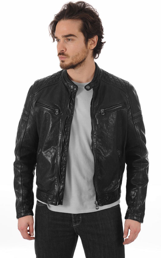 Men Genuine Leather Jacket MJ 86 SkinOutfit