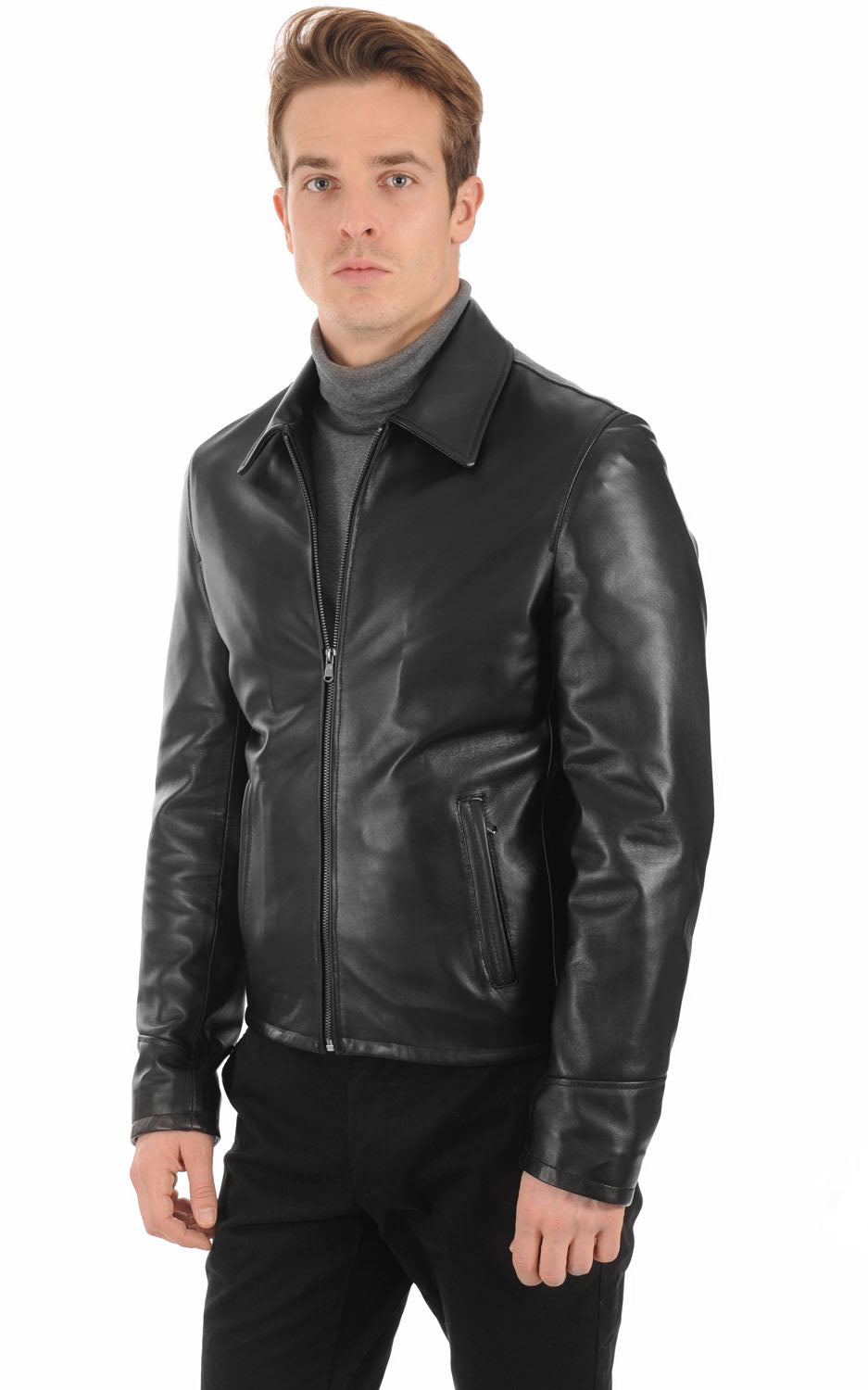 Men Genuine Leather Jacket MJ 87 SkinOutfit