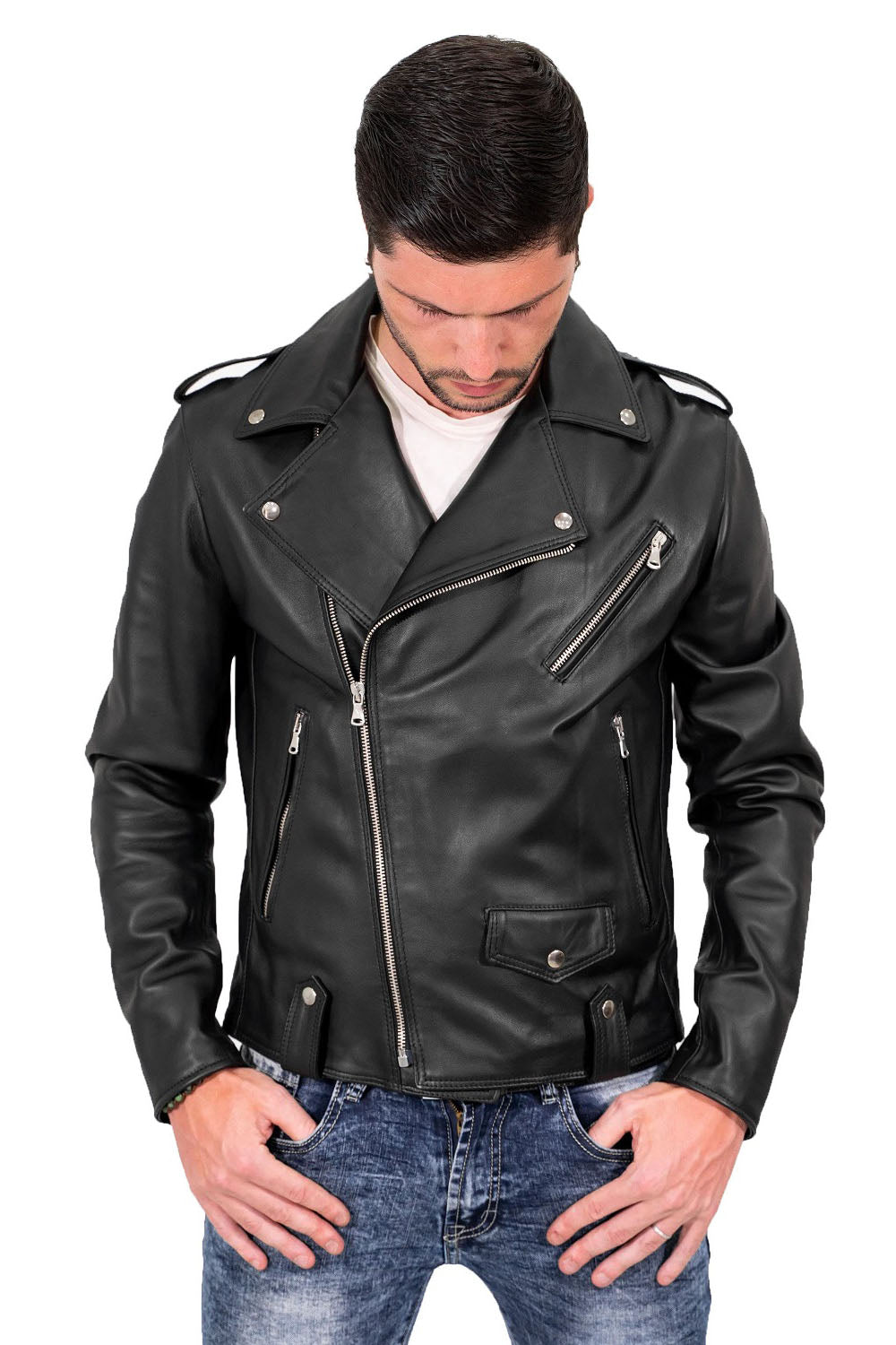 Men Genuine Leather Jacket MJ 88 SkinOutfit
