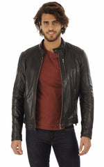 Men Genuine Leather Jacket MJ 89