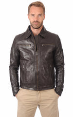 Men Genuine Leather Jacket MJ 91