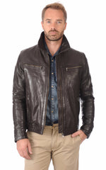 Men Genuine Leather Jacket MJ 91