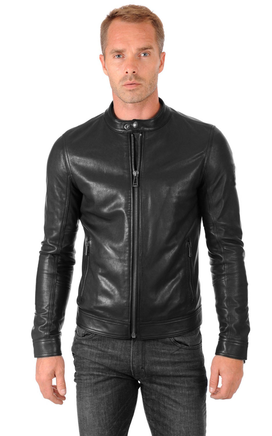 Men Genuine Leather Jacket MJ 94