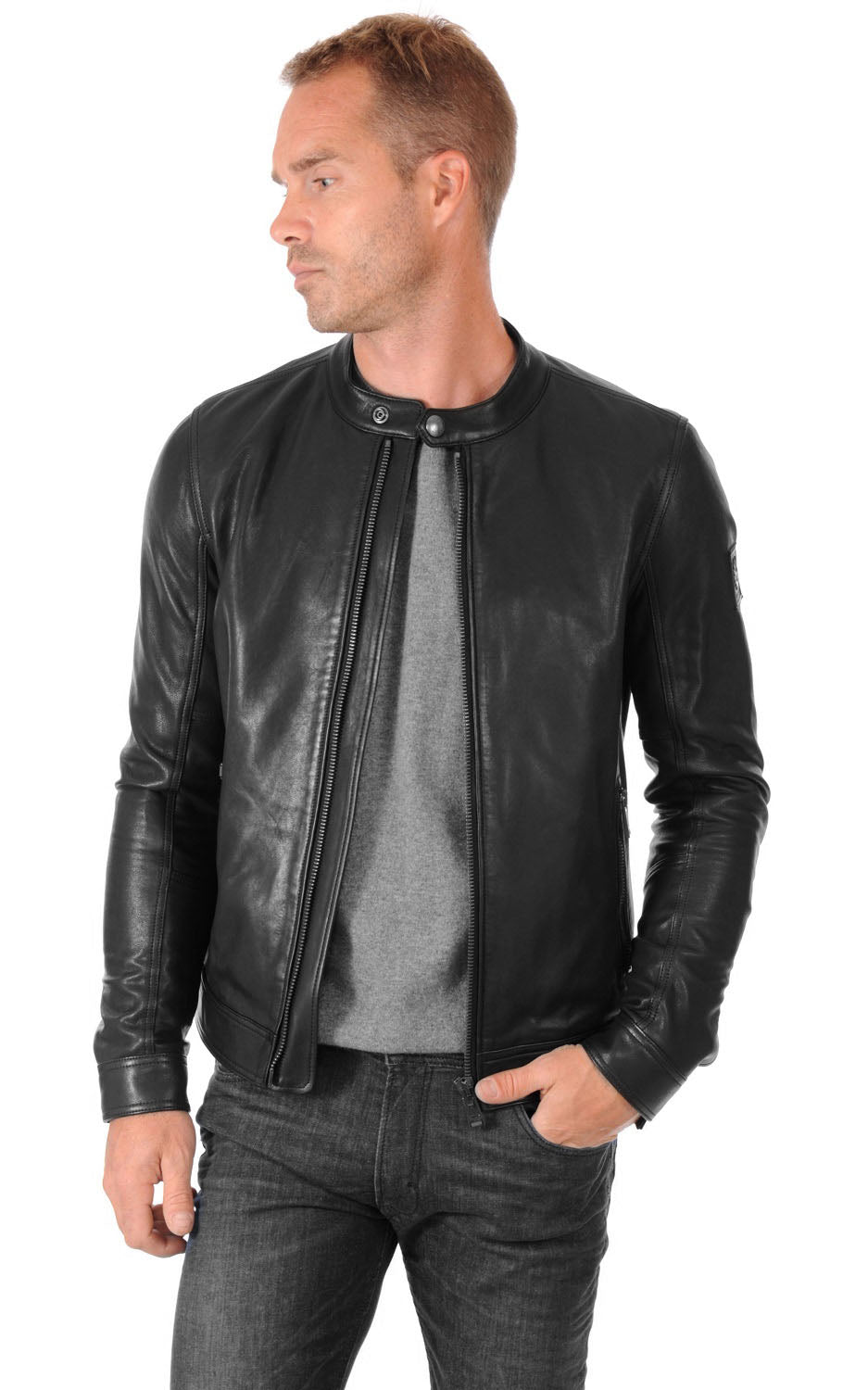 Men Genuine Leather Jacket MJ 94 SkinOutfit