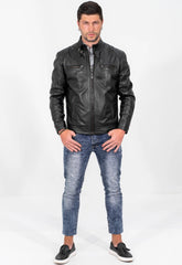 Men Genuine Leather Jacket MJ 97