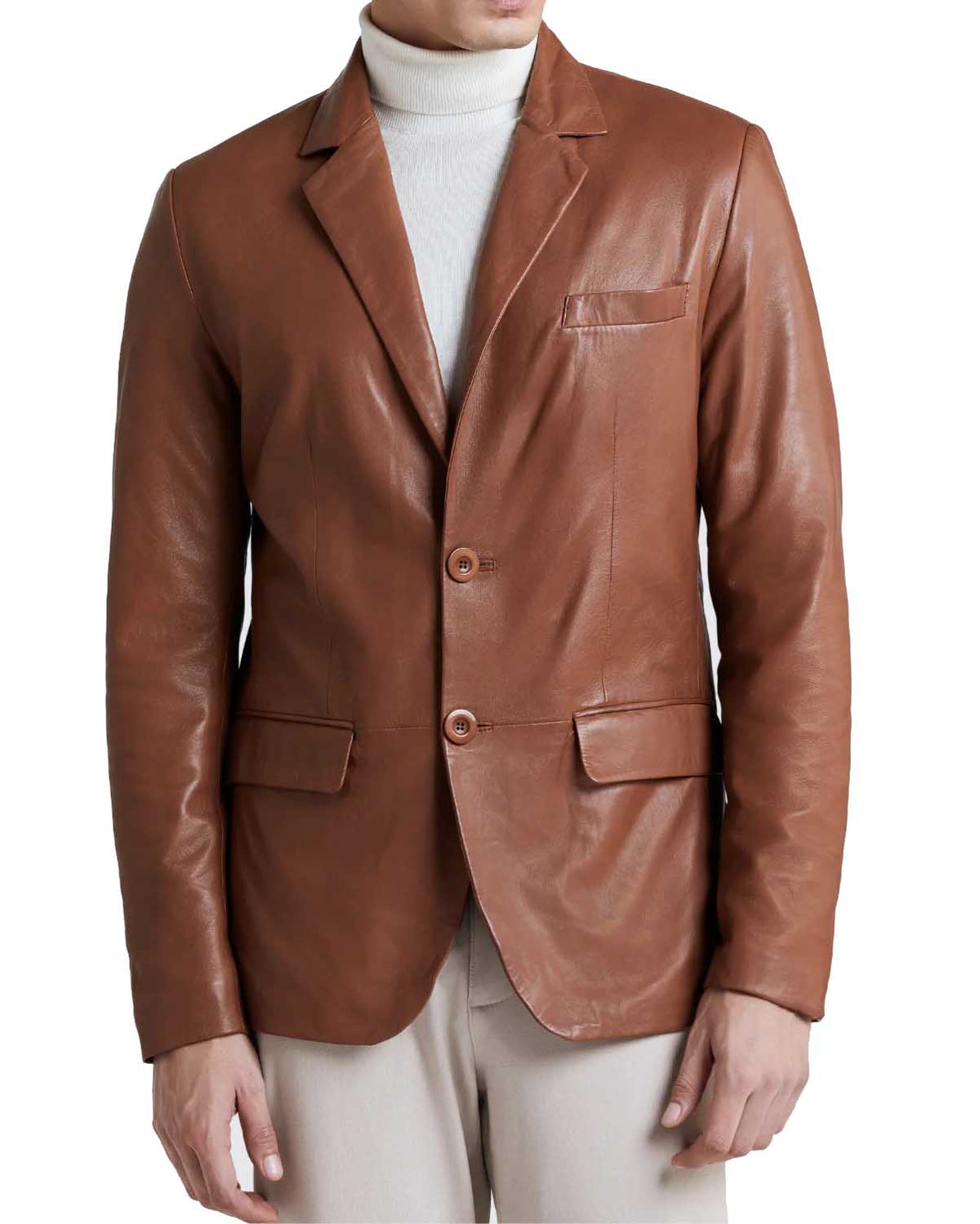 Men Genuine Leather Blazer Sport Coat 56