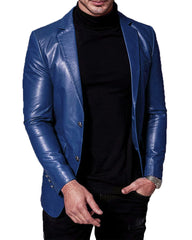Men Genuine Leather Blazer Sport Coat 58