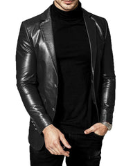 Men Genuine Leather Blazer Sport Coat 58