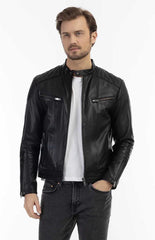 Men Genuine Leather Jacket MJ144