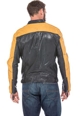 Chaqueta de cuero genuino para hombre MJ148 