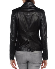 Women Genuine Leather Blazer Coat WB 11