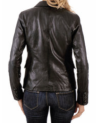 Women Genuine Leather Blazer Coat WB 14