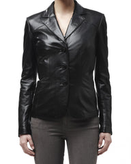 Women Genuine Leather Blazer Coat WB 24