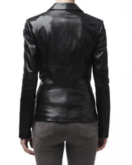 Women Genuine Leather Blazer Coat WB 24