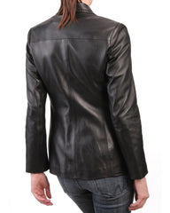 Women Genuine Leather Blazer Coat WB 25