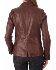 Women Genuine Leather Blazer Coat WB 26