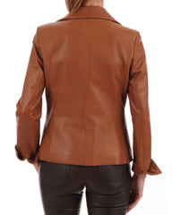 Women Genuine Leather Blazer Coat WB 27