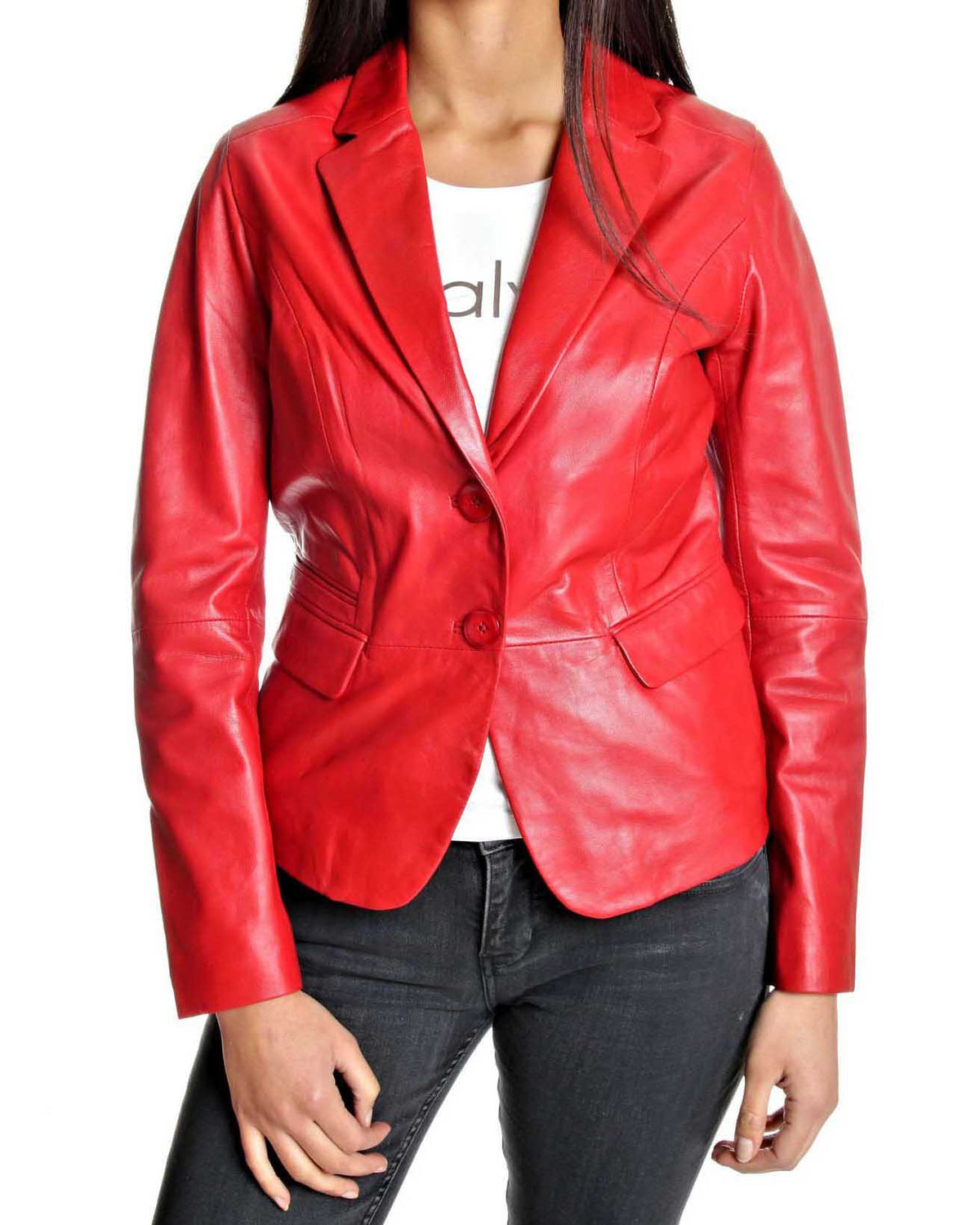 Women Genuine Leather Blazer Coat WB 29