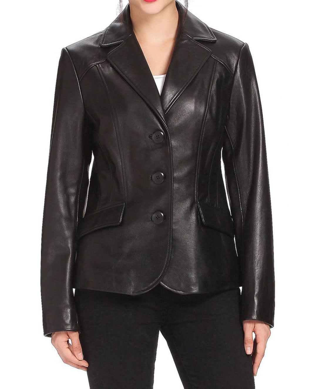 Women Genuine Leather Blazer Coat WB 31
