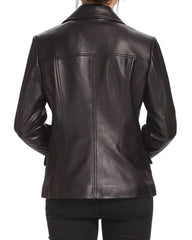 Women Genuine Leather Blazer Coat WB 31