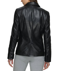 Women Genuine Leather Blazer Coat WB 37