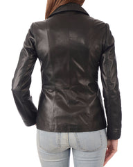 Women Genuine Leather Blazer Coat WB 38