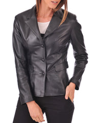 Women Genuine Leather Blazer Coat WB 39