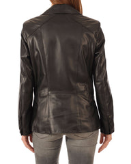 Women Genuine Leather Blazer Coat WB 42