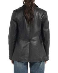 Women Genuine Leather Blazer Coat WB 47