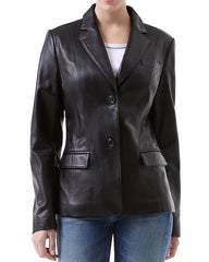 Women Genuine Leather Blazer Coat WB 48