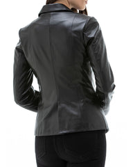Women Genuine Leather Blazer Coat WB 51