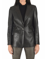 Women Genuine Leather Blazer Coat WB 58