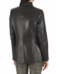 Women Genuine Leather Blazer Coat WB 58