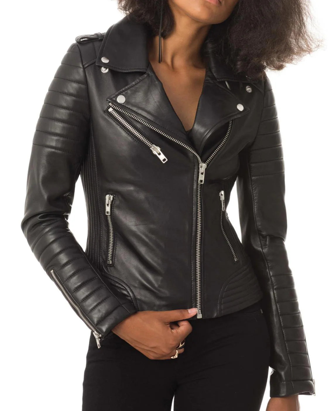 Women Lambskin Genuine Leather Jacket WJ 17